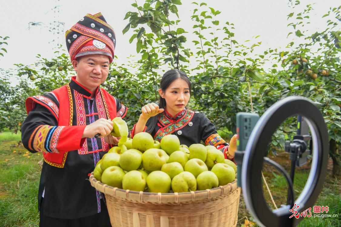 Agricultural products promoted via live-streaming e-commerce in Yongzhou, C China's Hunan
