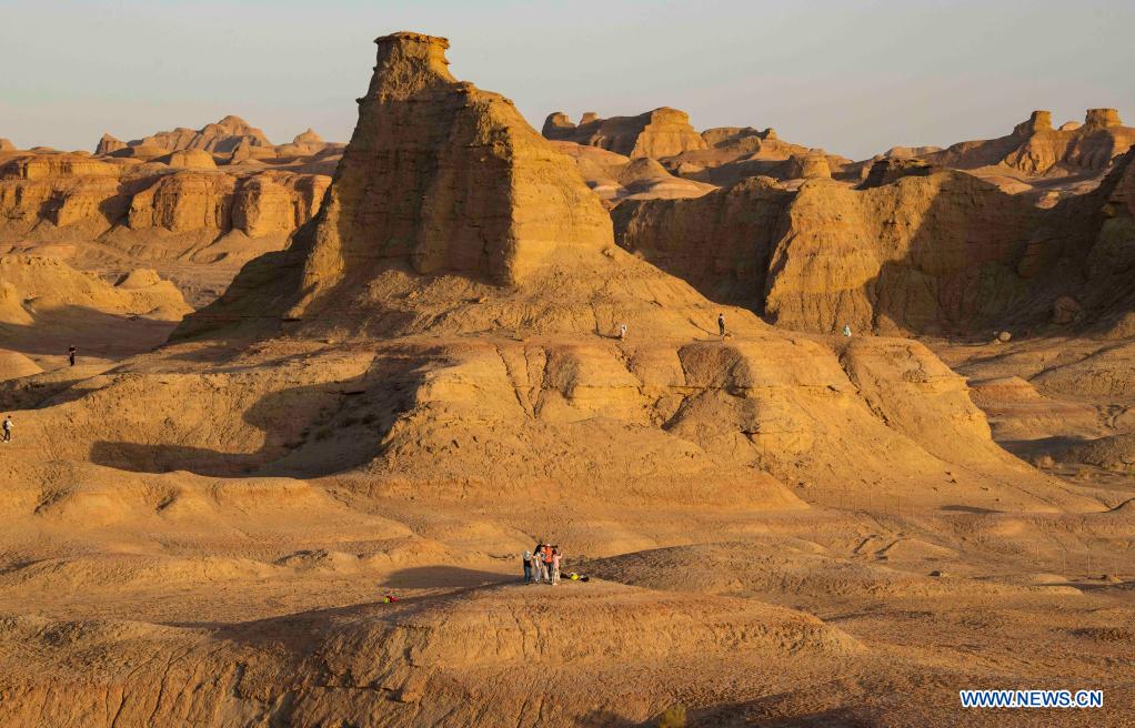 View of Yardang scenic area in China's Xinjiang