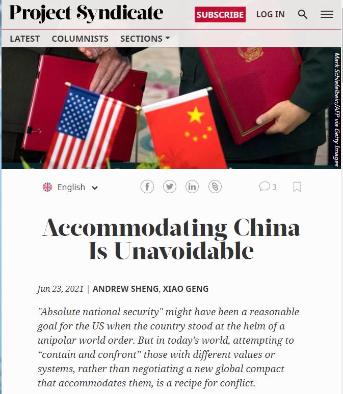 The U.S. must give up on containing China: U.S. magazine