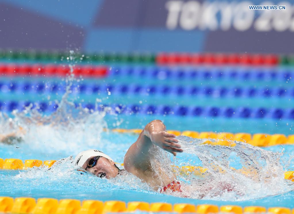 Chinese swimmer Li Bingjie sets new Asian record in Olympic women's 400m freestyle