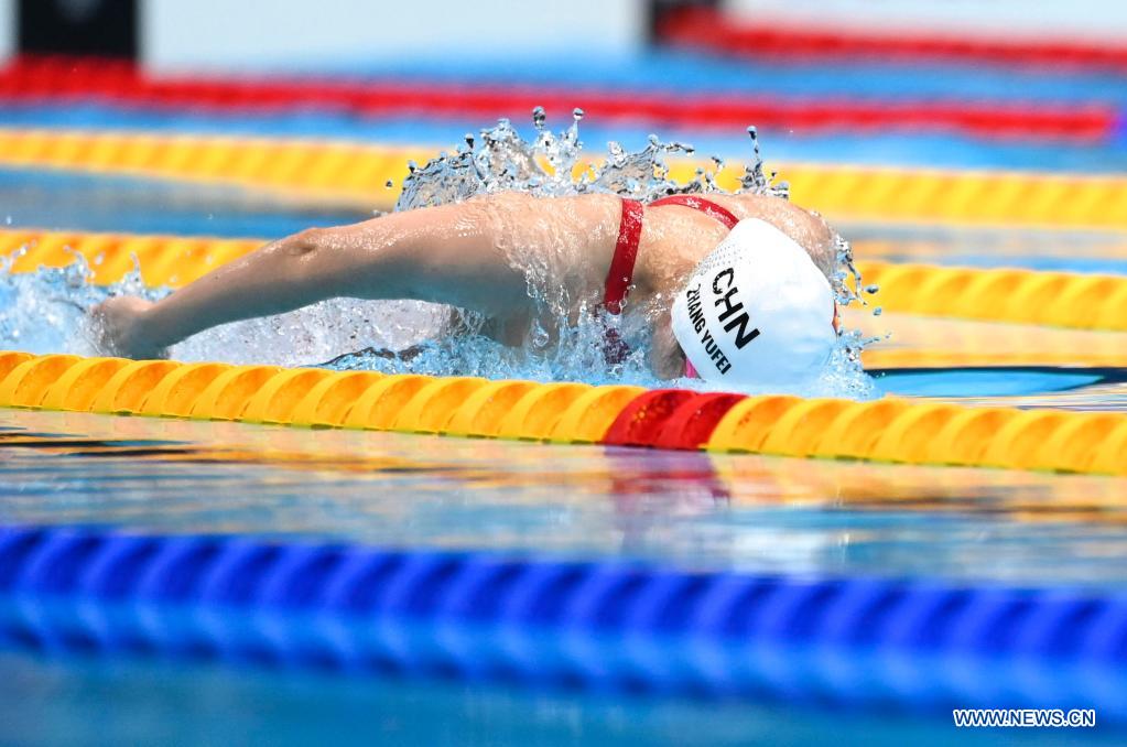 Zhang Yufei claims sliver of women's 100m butterfly(5)