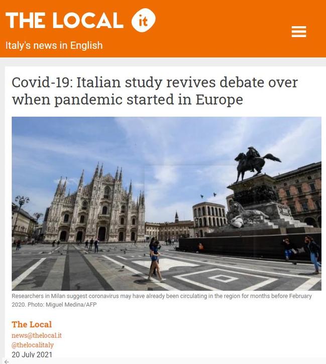 COVID-19 may have been circulating in Italy months before China confirmed cases: European news outlets