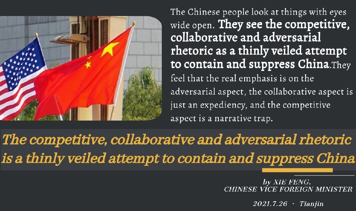 The competitive, collaborative and adversarial rhetoric is a thinly veiled attempt to contain and suppress China