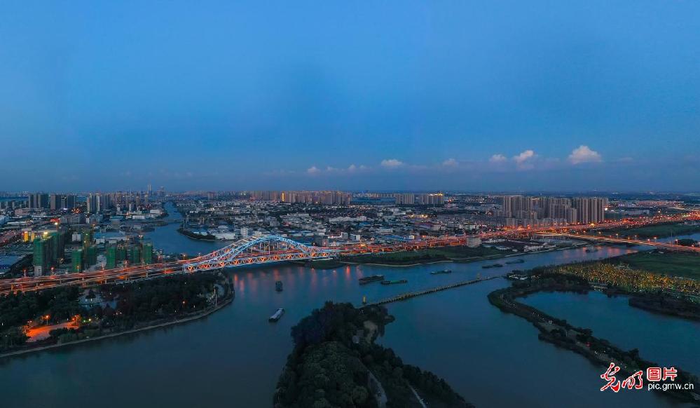 Picturesque cityscape of SE China's Suzhou