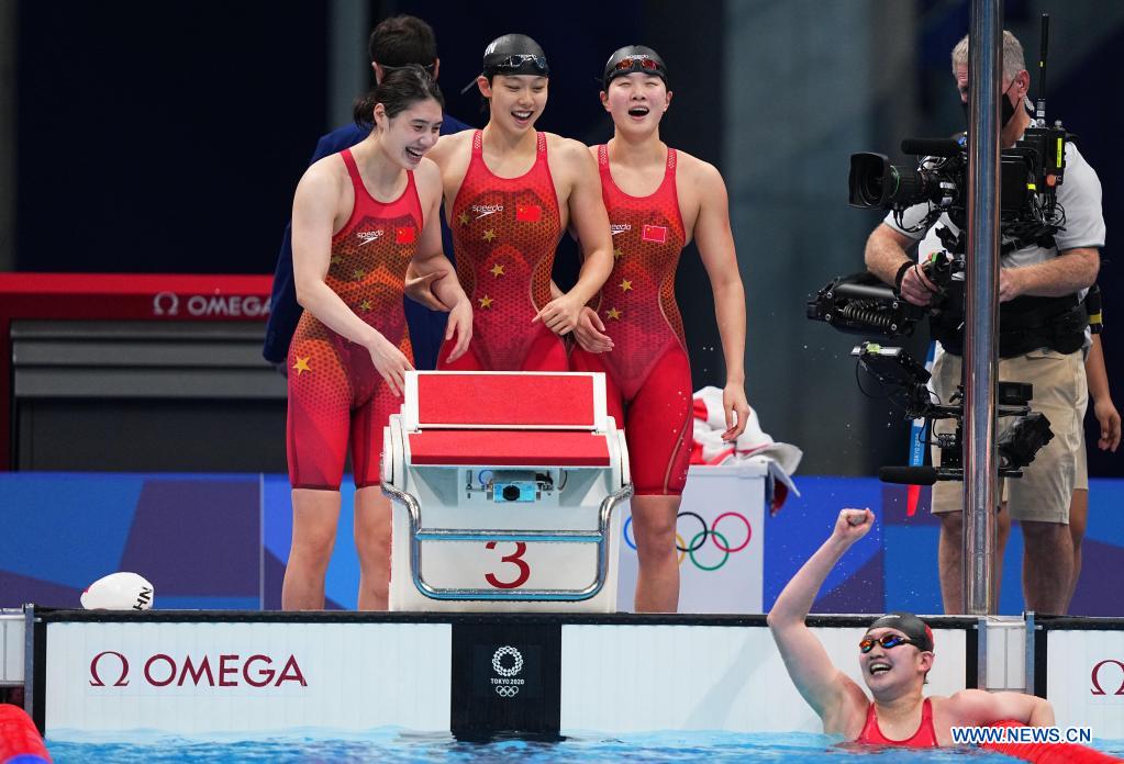 China shatters world record to win women's 4x200m freestyle relay at Tokyo Olympics
