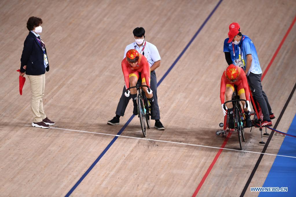 China claims Olympic cycling track women's team sprint gold