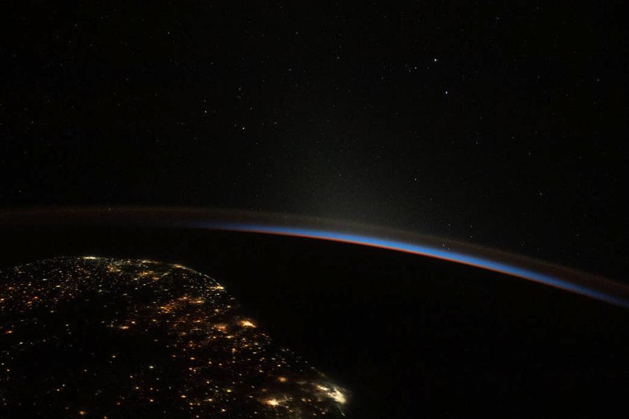 Splendid sunrise seen from international space station