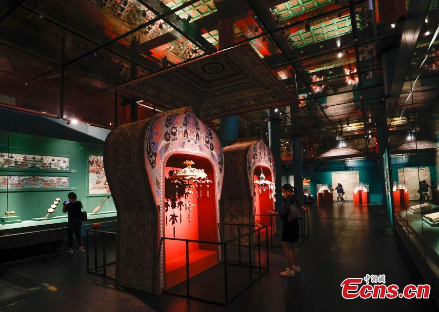 Three replica grottoes exhibited at Palace Museum in Beijing