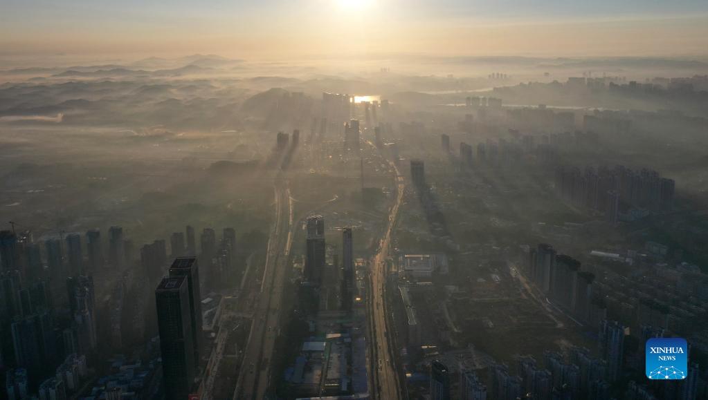 Early morning view of Nanning in China's Guangxi
