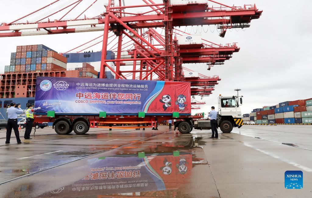 1st batch of exhibits for 4th CIIE arrives at Shanghai
