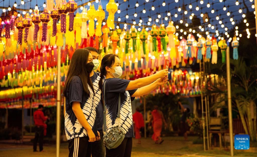 Lantern festival held in Lamphun, Thailand