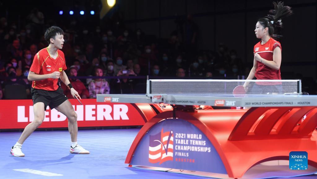 Highlights of mixed doubles semifinal match at 2021 World Table Tennis Championships Finals