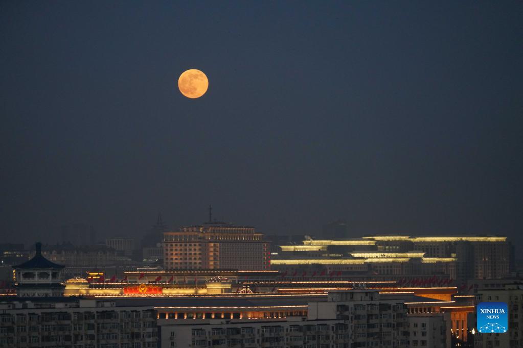 Full moon seen across China