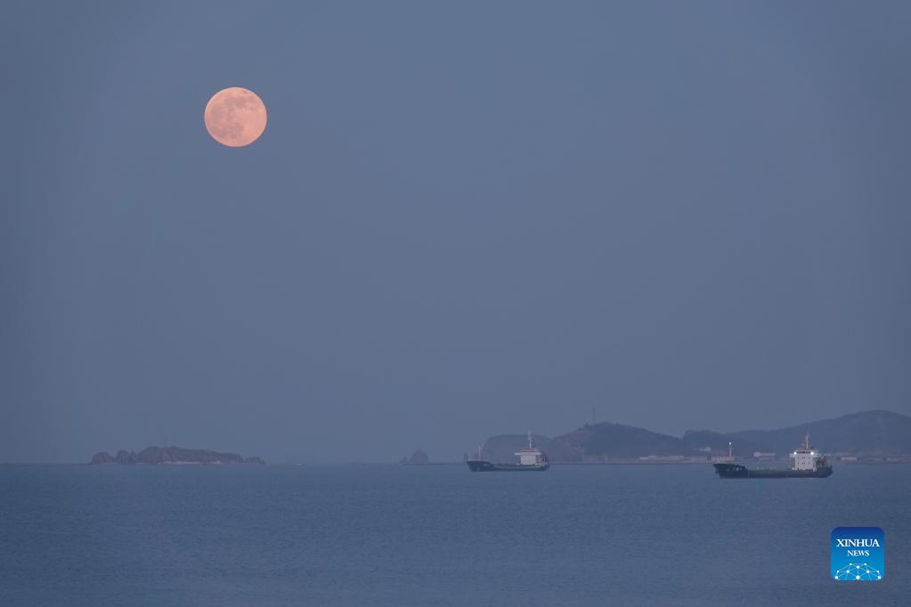 Full moon seen across China