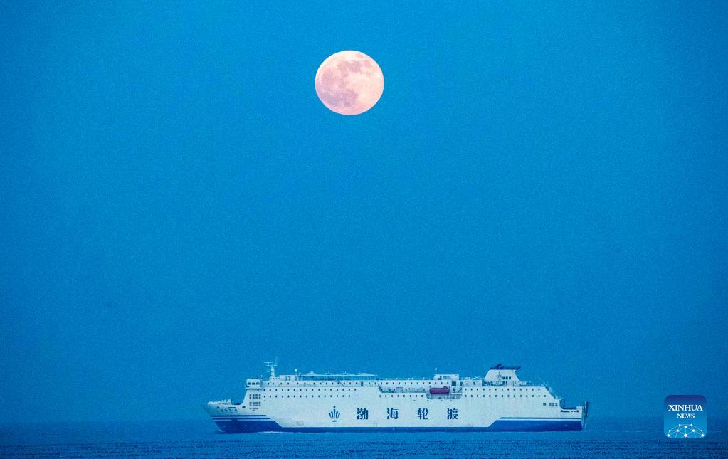 Full moon seen across China