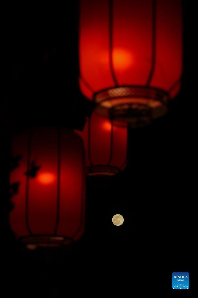 Full moon seen across China