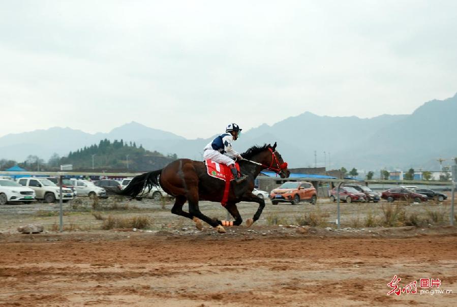 People enjoy New Year's Day racing in SW China's Guizhou