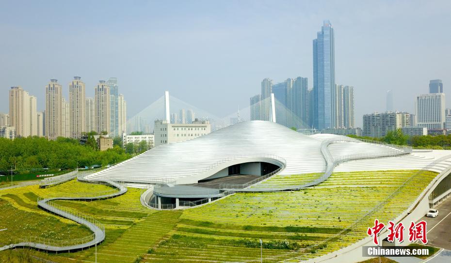 Aerial shot of Qintai Art Museum in Wuhan