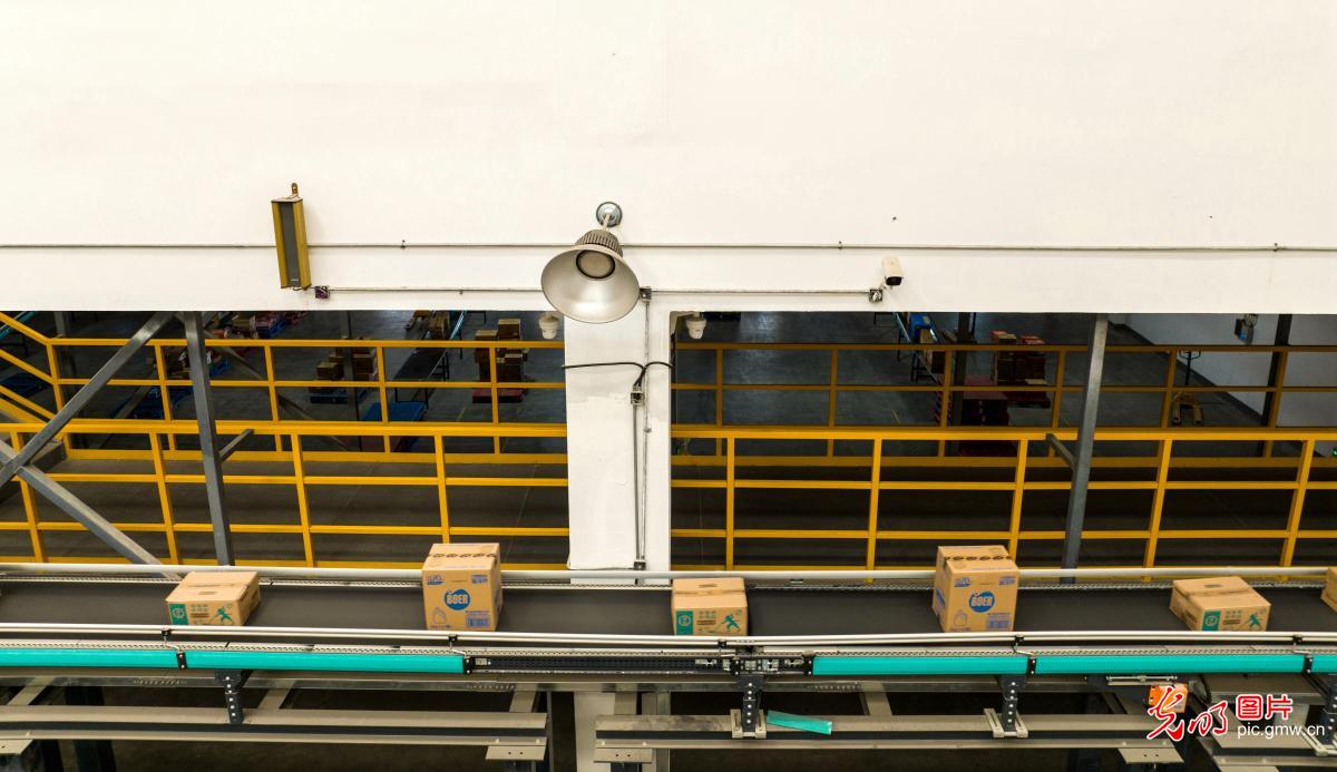 Unmanned warehouse in E China's Jiangsu demonstrates intelligent logistics technology