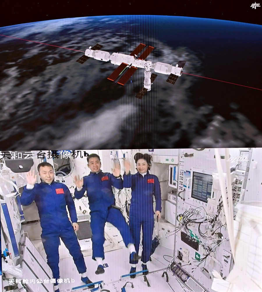 Shenzhou-14 taikonauts conduct in-orbit science experiments, prepare for space walks