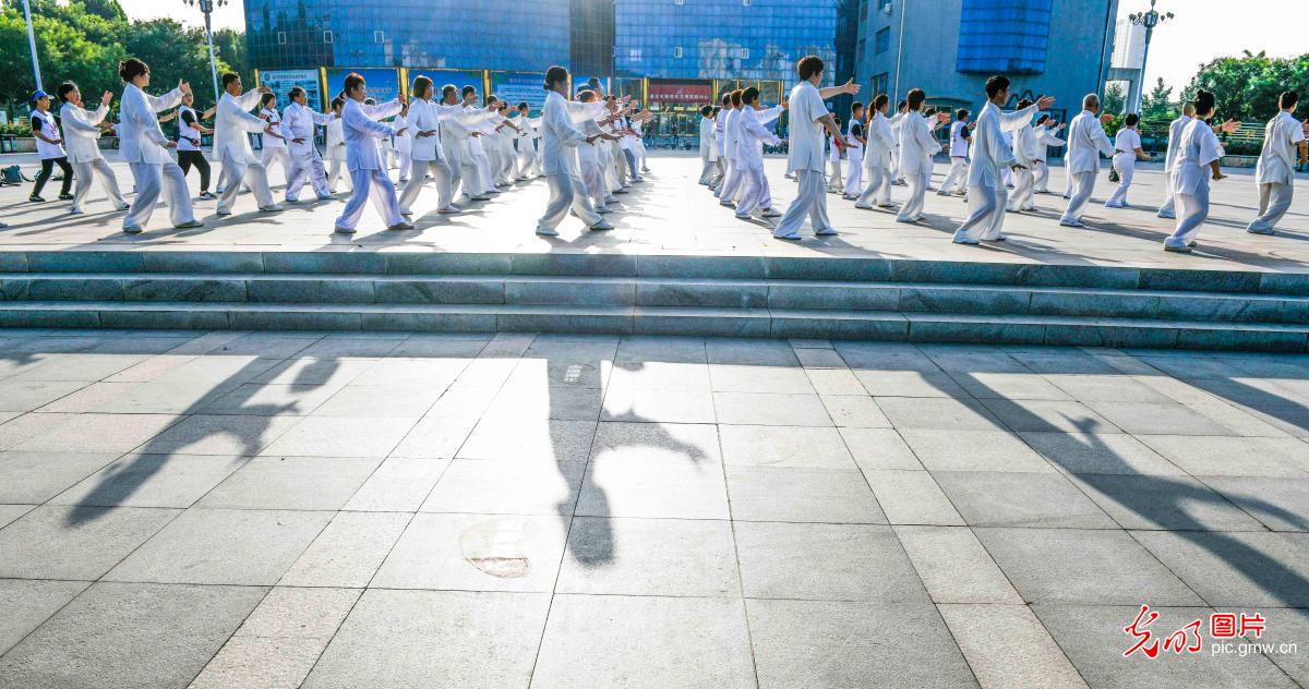 Citizens practice Tai Chi to inherit cultural heritage in N China's Hebei