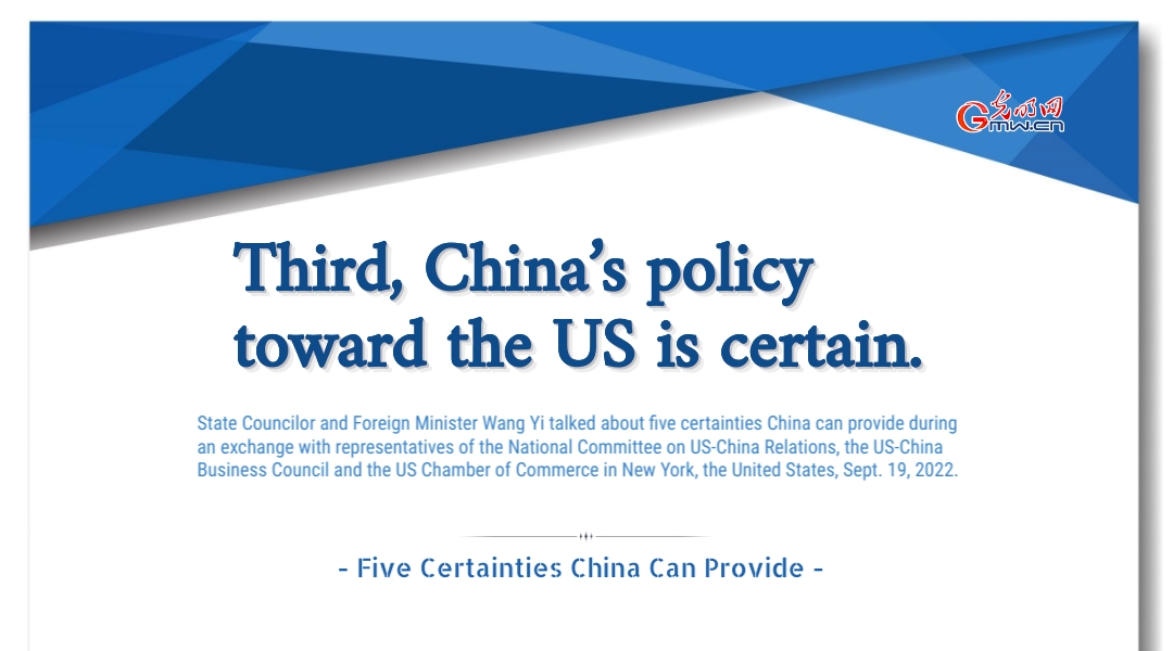 Wang Yi talks about five certainties China can provide regarding prospects of China-US relations