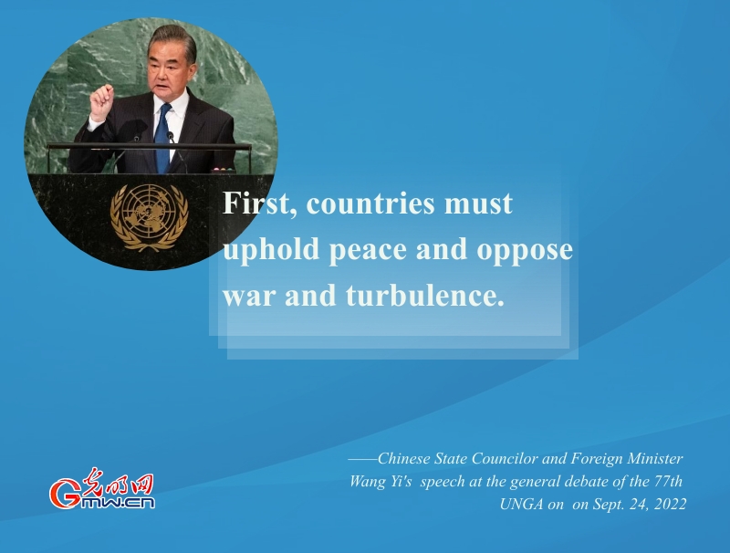 Hights of Chinese FM's speech at general debate of 77th session of UNGA