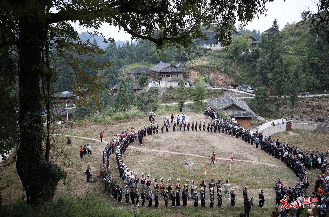 Miao people celebrate traditional Chi Xin Festival in SW China's Guizhou
