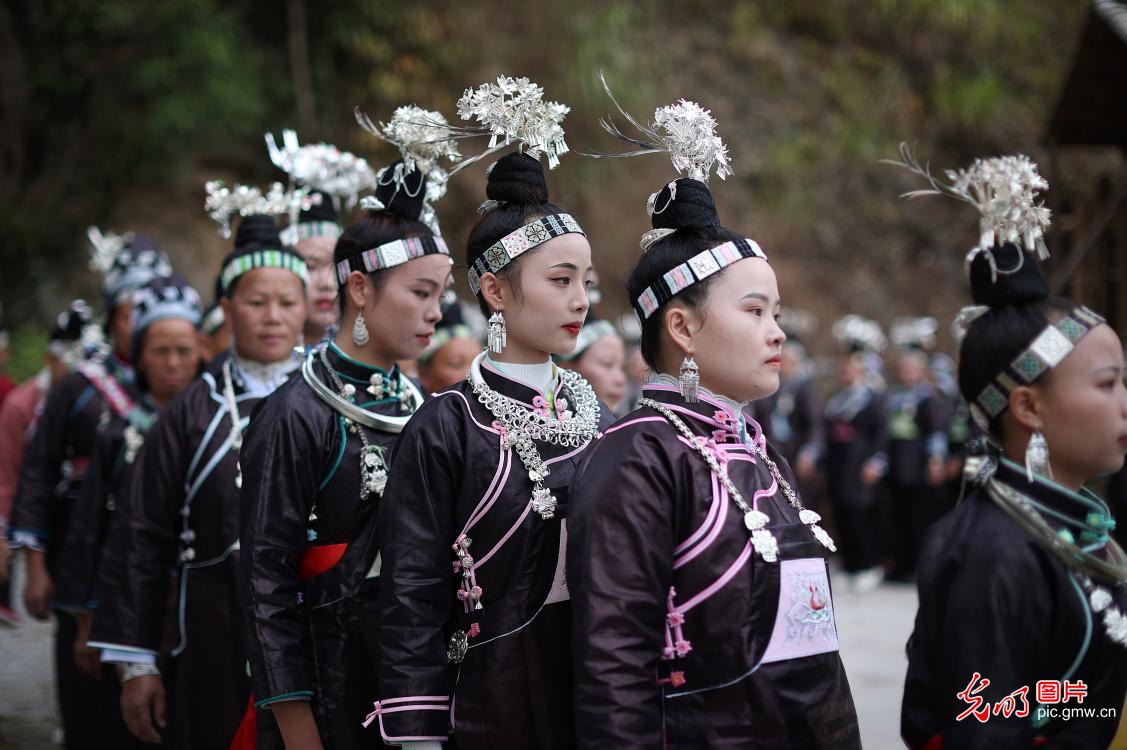 Miao people celebrate traditional Chi Xin Festival in SW China's Guizhou