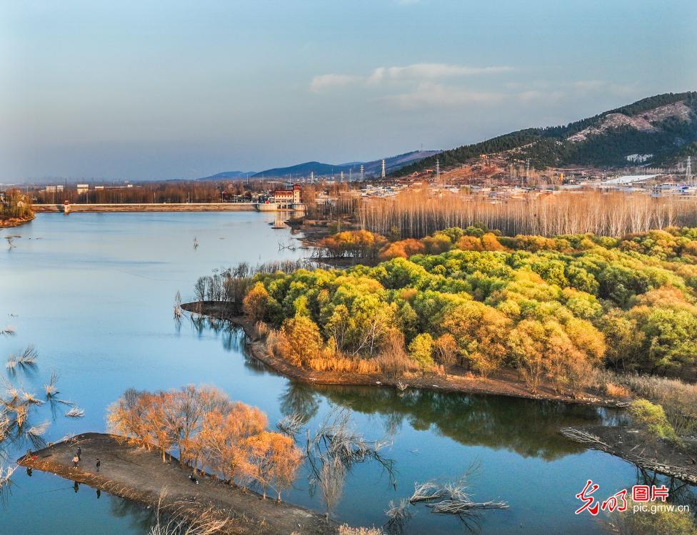 Pastoral view of Heiyu Reservoir in E China's Shandong