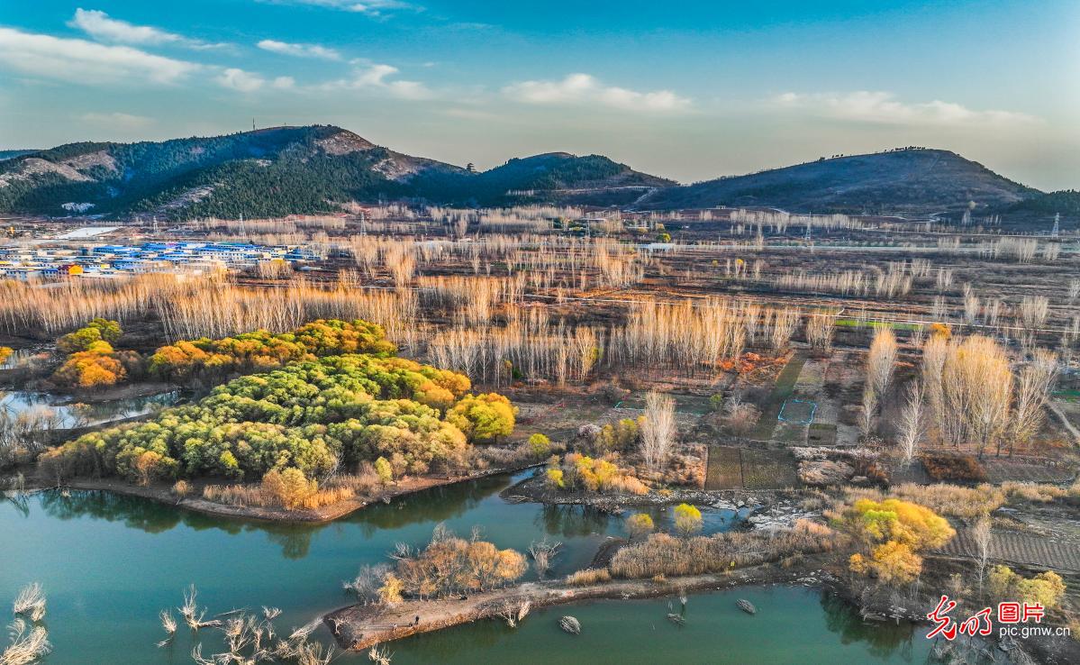Pastoral view of Heiyu Reservoir in E China's Shandong