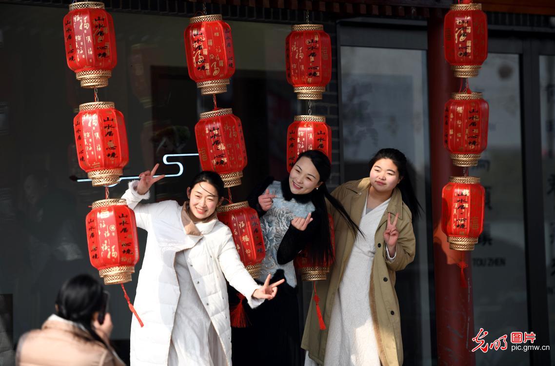 Lanterns set up to welcome new year