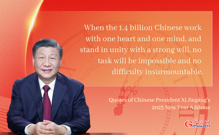 Key quotes of Xi's 2023 New Year Address: Perseverance and solidarity mean victory