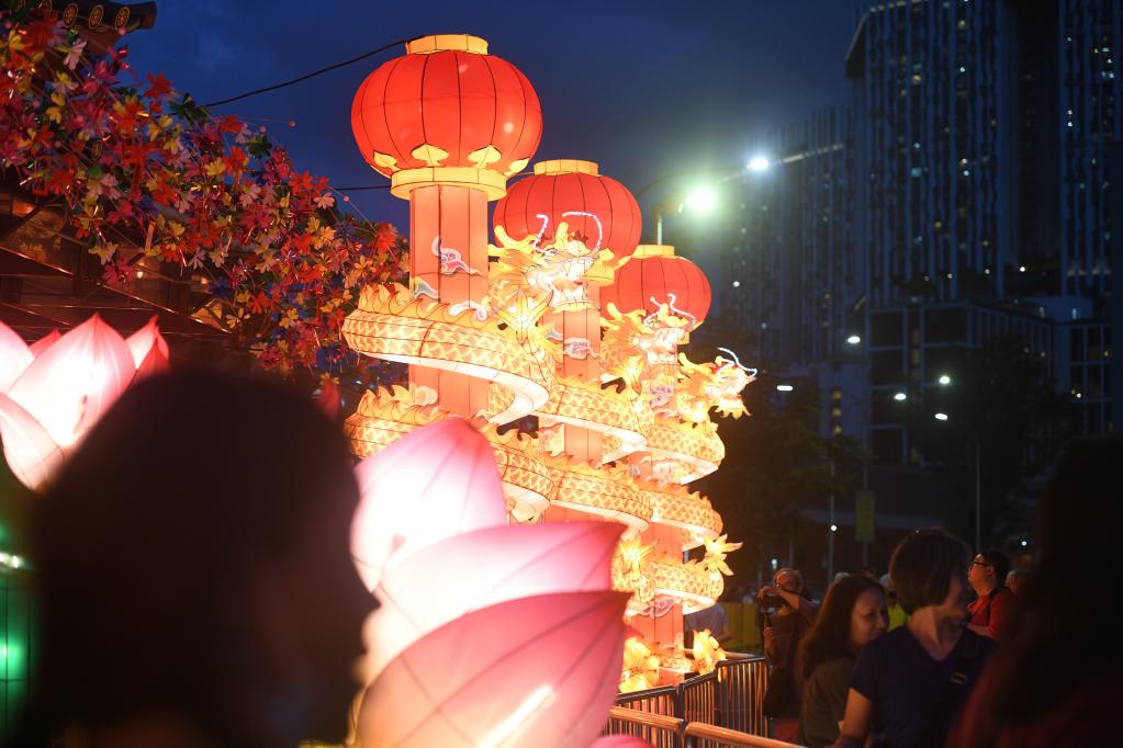 Lantern installations set up for upcoming Chinese Lunar New Year around Singapore's Chinatown area