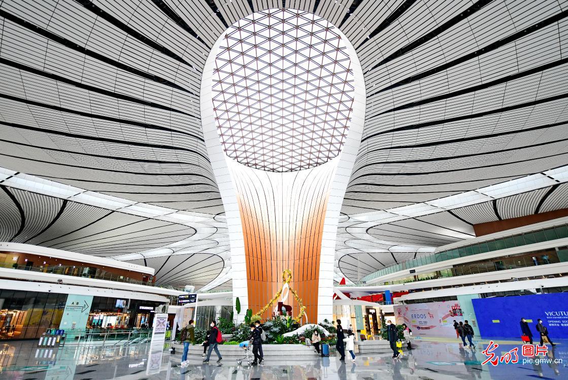 Beijing Daxing International Airport seen increase in passenger flow as Spring Festival draws near