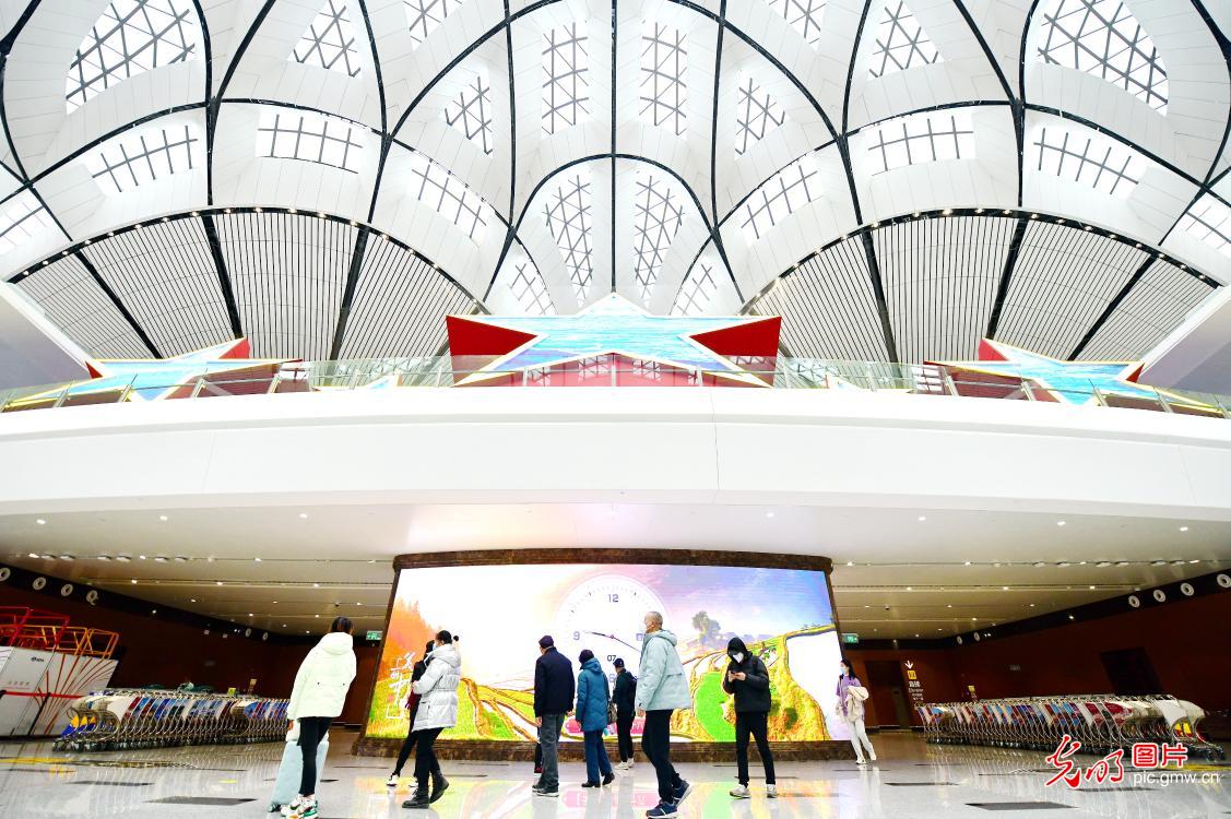 Beijing Daxing International Airport seen increase in passenger flow as Spring Festival draws near
