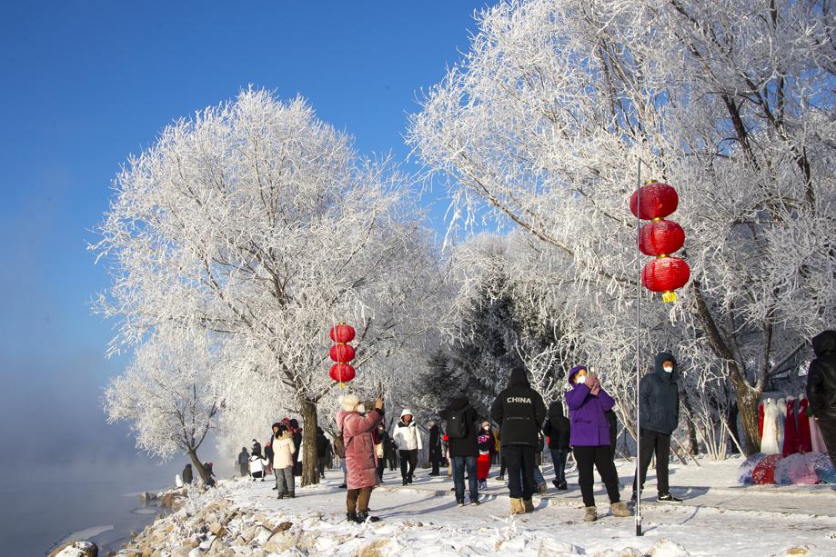 In Jilin city, rime ice dazzles