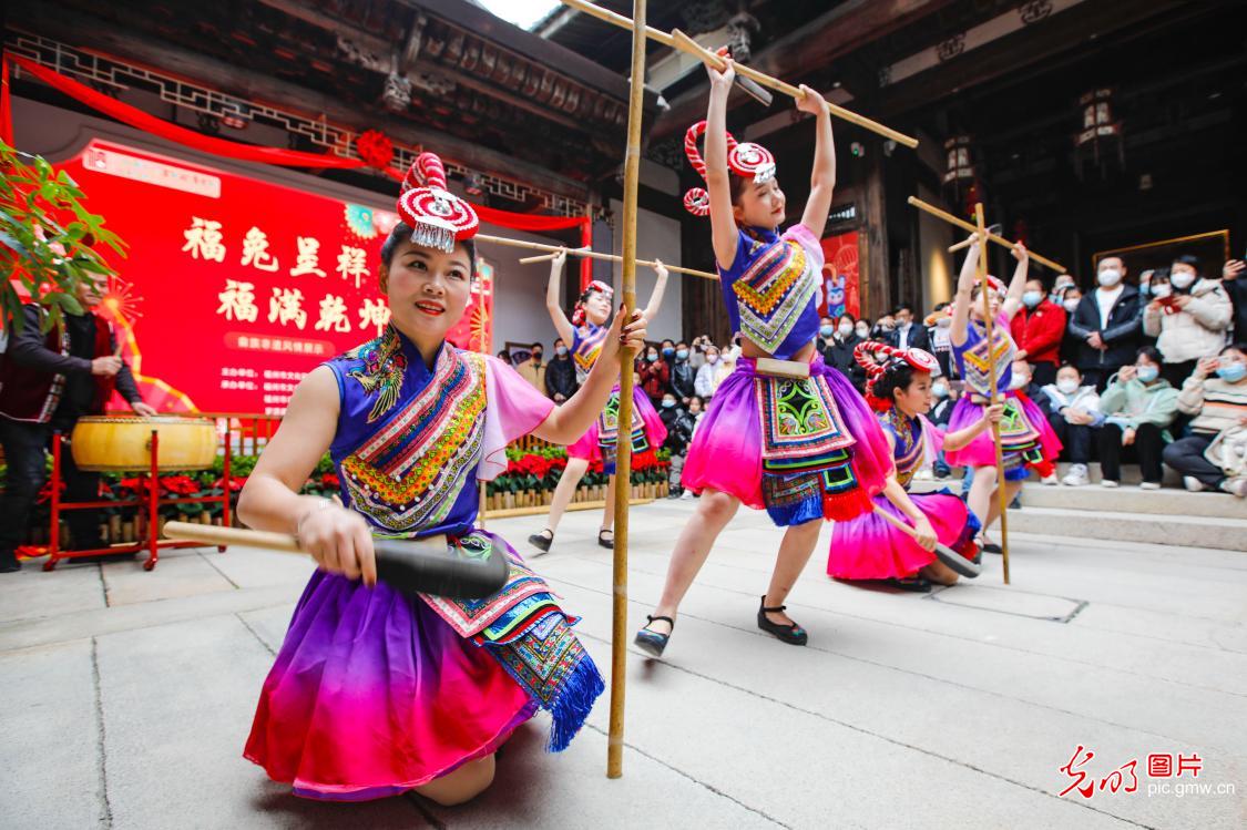 Welcoming Chinese new year with traditional ethnic culture in SE China's Fujian