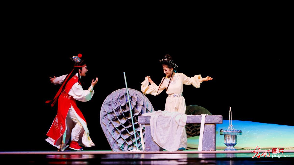 Huang Mei Opera version of The Dream of Red Mansions performed in N China's Tianjin
