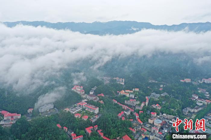 Scenery of Jinggang Mountain after rainfall in E China’s Jiangxi Province