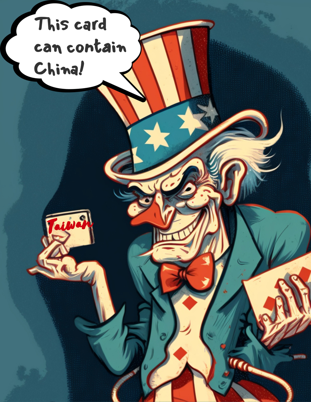 AI Satirical Cartoon丨Any attempt of playing Taiwan card to fail