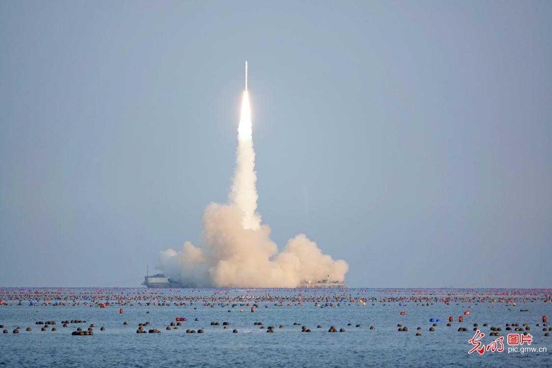 China's first commercial rocket sea-based launching succeed in E China