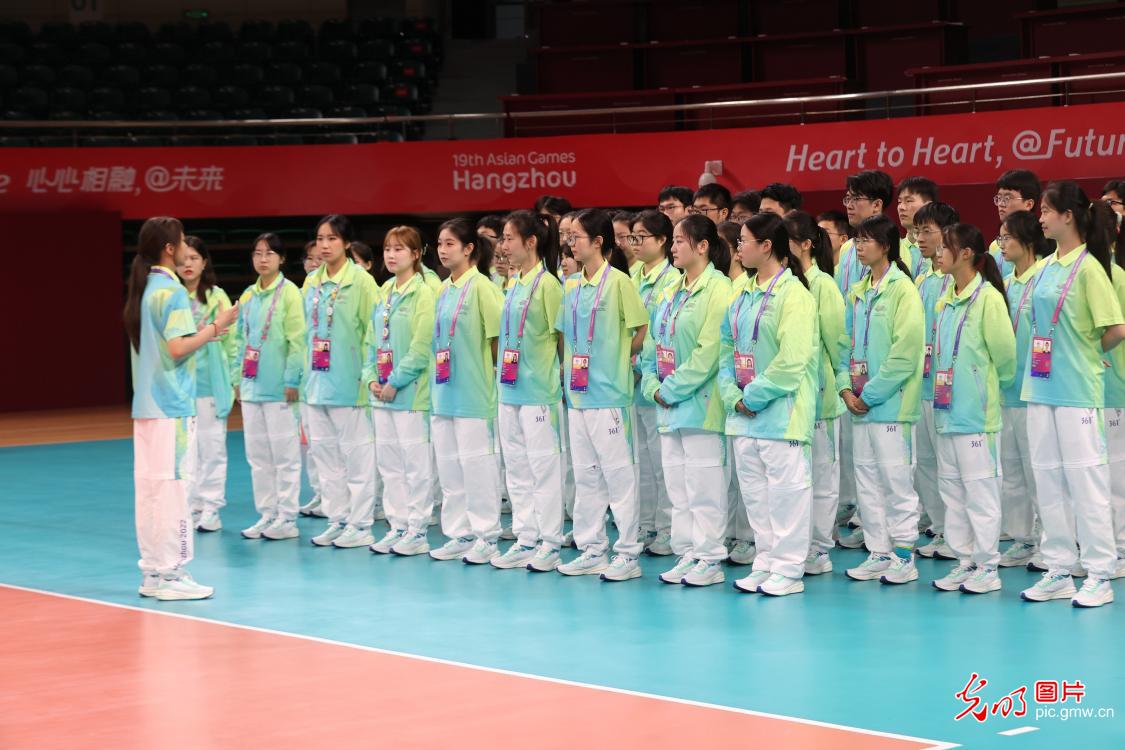 Volunteers prepared for imminent commencement of 19th Hangzhou Asian Games