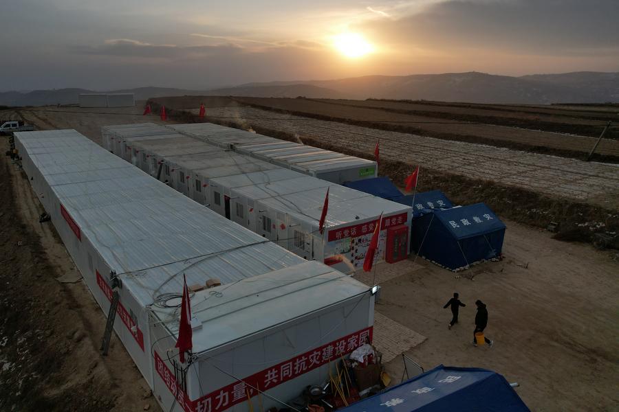 FOCUS | People bustle on the first day of 2024 in relocation sites of NW China's Gansu, Qinghai