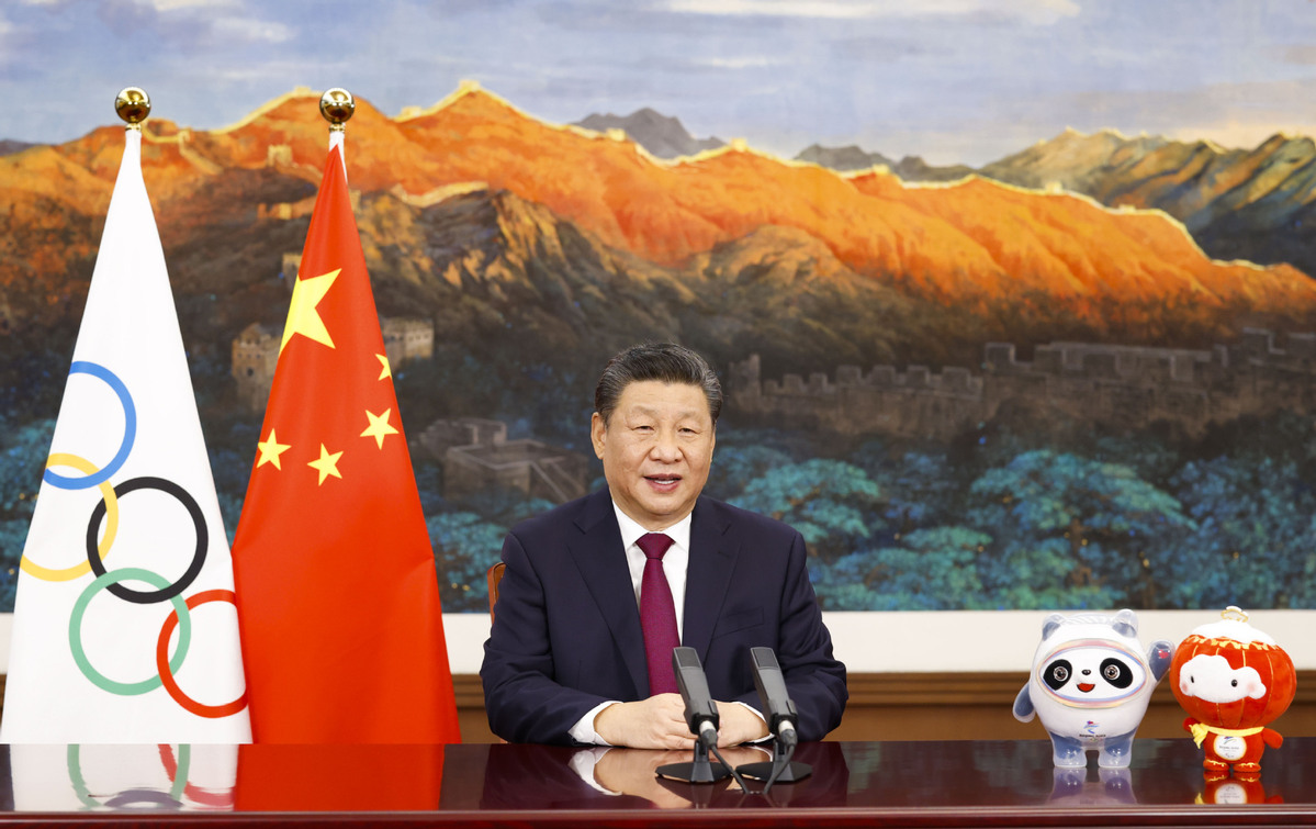 Xi's passion and action for winter sports and activities