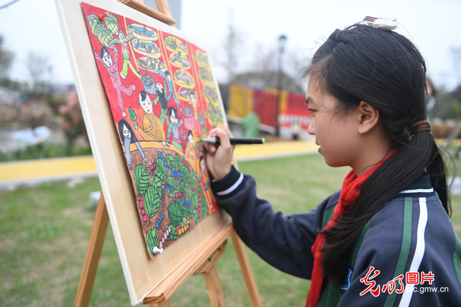 Preserving traditional children's paintings to showcase rural charm
