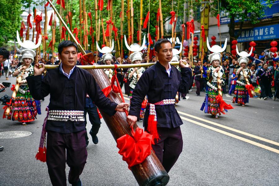 Miao's folk Valentine's festival celebrated in southwest China's Guizhou
