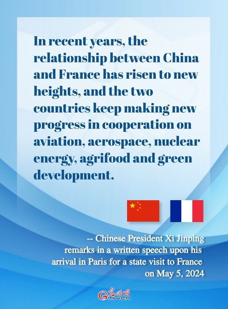 Highlights: Xi on communication and cooperation between China and France