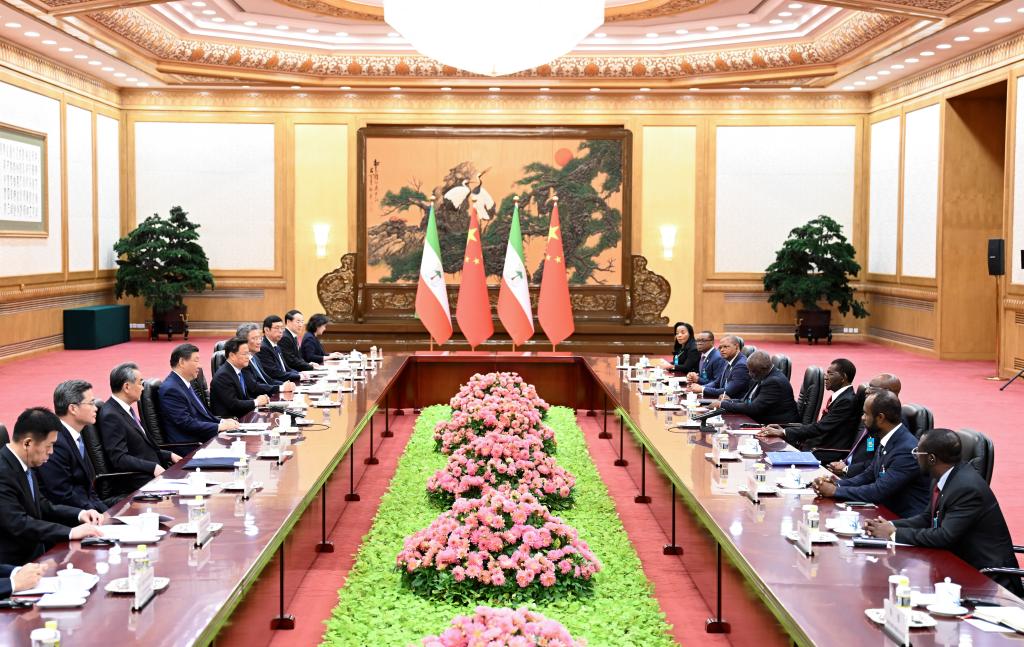 Chinese, Equatorial Guinean presidents hold talks, elevate ties