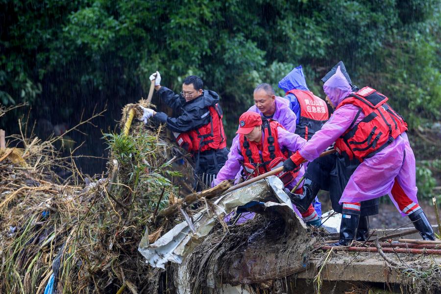 InPics | Rescue, relief work in full swing amid heavy rainfall in E China's Anhui